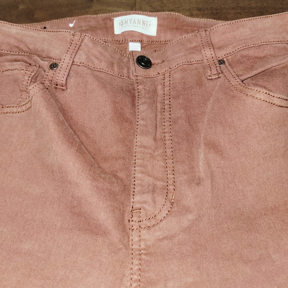 Shyanne Women's Tulip Flare Jeans Size 33 Rust Orange Bell Bottom Western - Picture 5 of 12